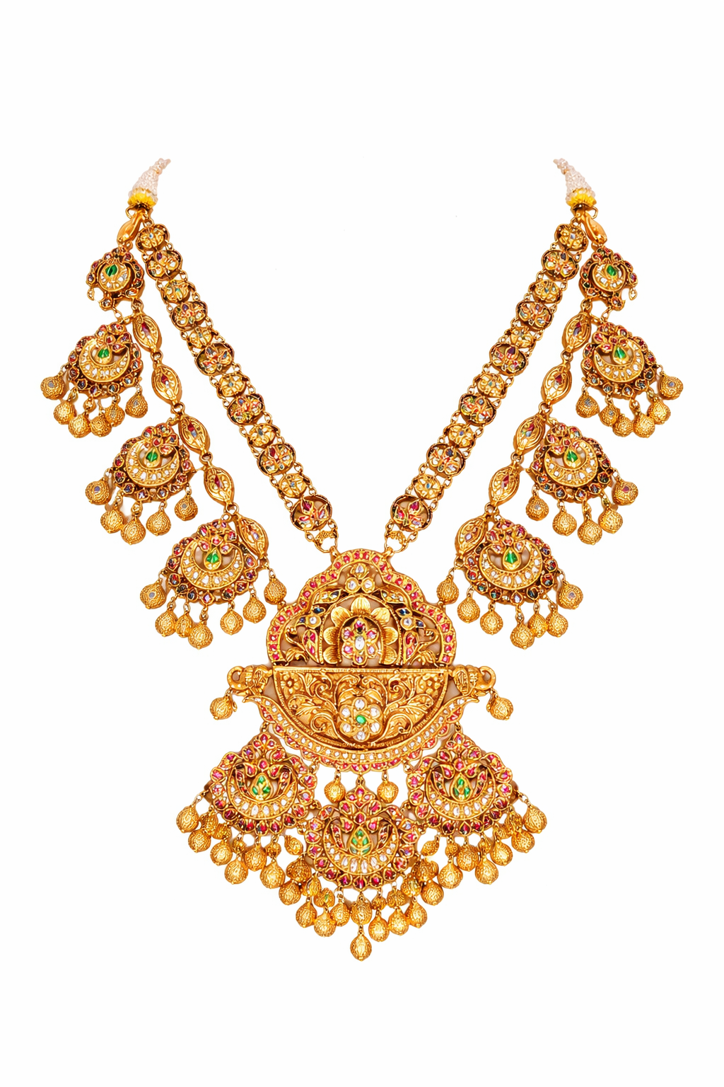 Heritage Rajwada Bridal Jewellery Set with Intricate Temple Design