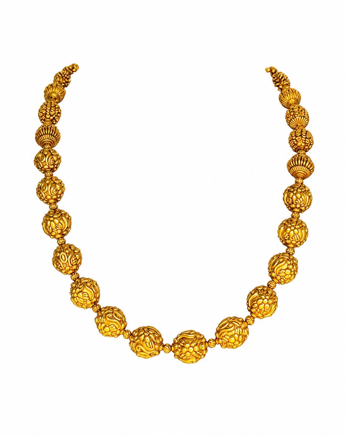 Classic Rajwada Gold Beaded Necklace – Traditional Heritage Jewellery