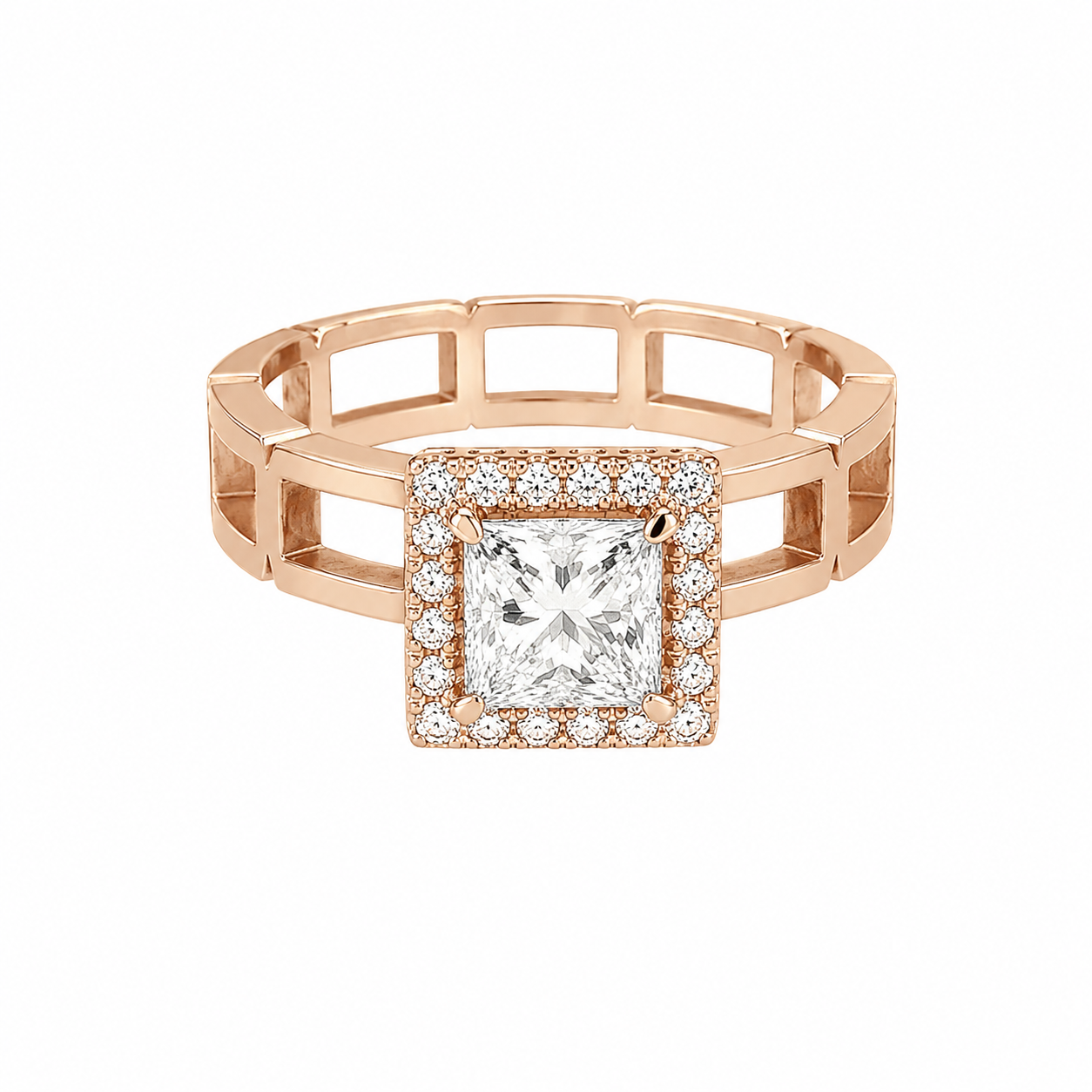 Elysian Halo Princess Cut Ring