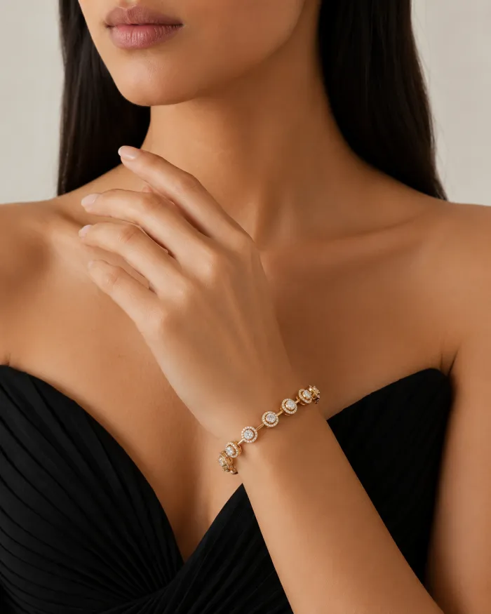 Classic Diamond Tennis Bangles – worn