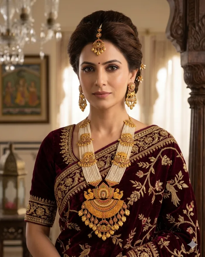 Rajwada Heritage Temple Necklace Set – worn